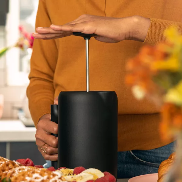 24oz Clara French Press Coffee Maker Matte Black: Stainless Steel, Manual, Permanent Screen Filter, 24 oz Capacity - 图片 2