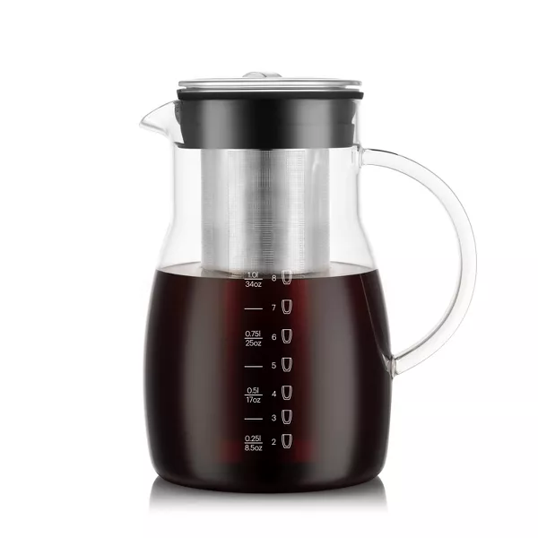 34oz Cold Brew and Ice Tea Maker: Cold Brew Coffee Maker, BPA-Free, Dishwasher-Safe, Reusable Filter - 图片 2