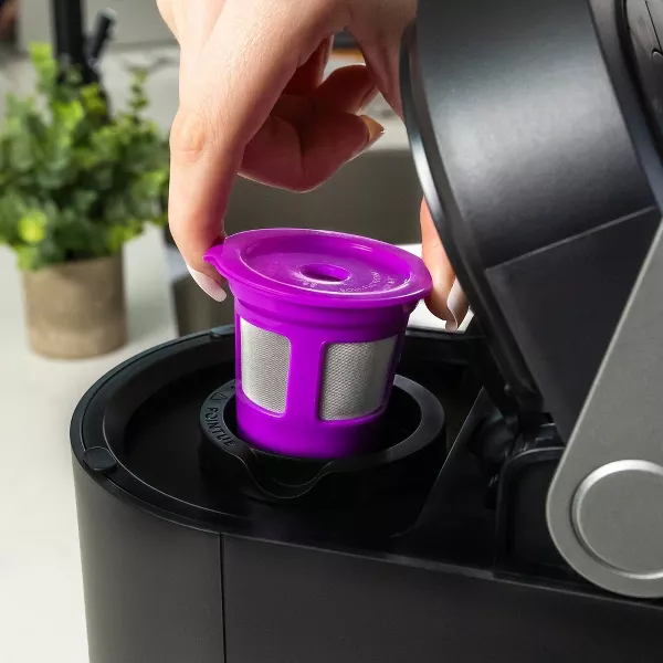 Single-Serve Value Pack Reusable Filter Cup & EZ Scoop: Reusable Kcup Pod, Coffee Filters, Pink - 图片 2