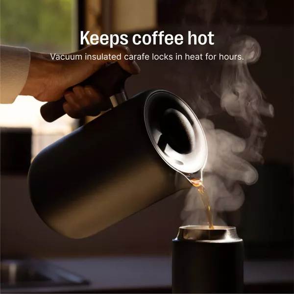 24oz Clara French Press Coffee Maker Matte Black: Stainless Steel, Manual, Permanent Screen Filter, 24 oz Capacity - 图片 3