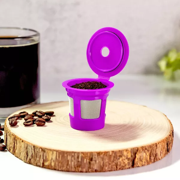 Single-Serve Value Pack Reusable Filter Cup & EZ Scoop: Reusable Kcup Pod, Coffee Filters, Pink - 图片 3