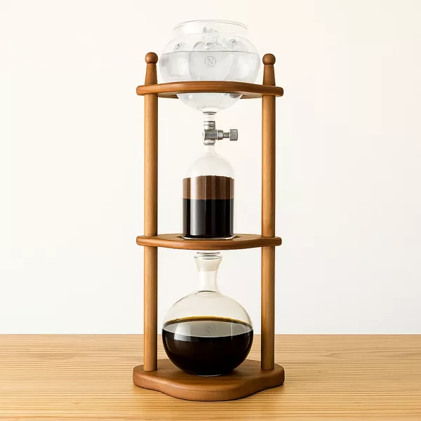 Cold Brew coffee Maker Ice Coffee Drip Machine with Advanced Slow Drip Technology Borosilicate Glass with Wood Tower, 6-8 Cup, Brown - 图片 4